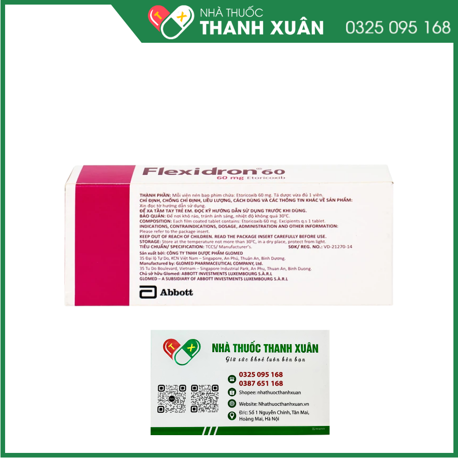 Flexidron 60 giảm viêm xương khớp, viêm khớp dạng thấp